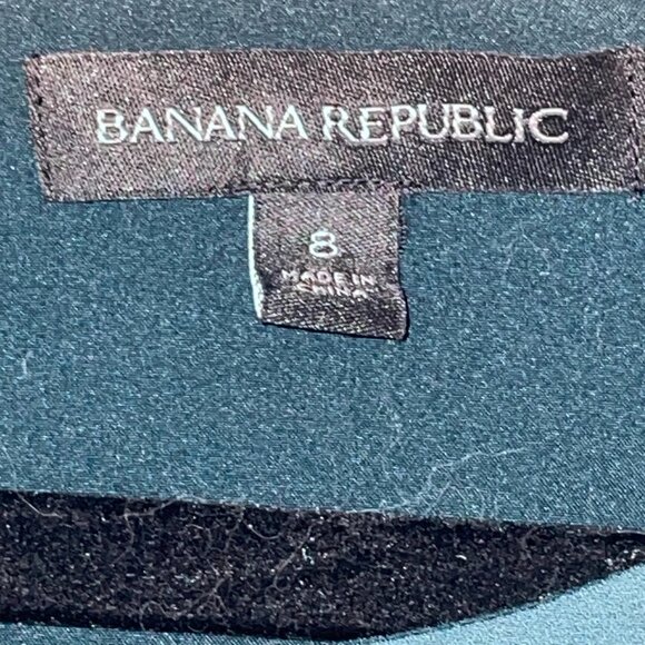 Banana Republic Green Short Sleeved Elastic Drop Waist Low Waist Dress Size 8 - Picture 3 of 10